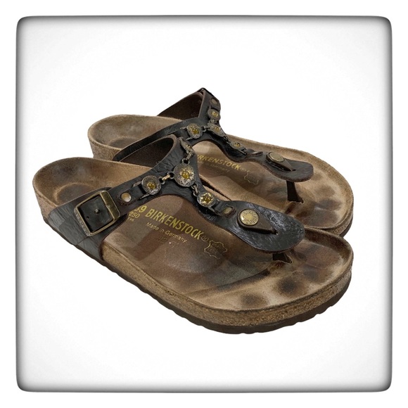 Birkenstock Gizeh T Strap Jeweled Sandals